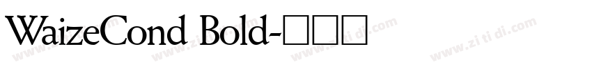 WaizeCond Bold字体转换